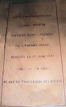 Visitation Monastery- Tomb of Sr. Francoise Therese (Leonie Martin)